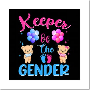 Keeper Of The Gender Reveal Baby Bear Balloons Posters and Art